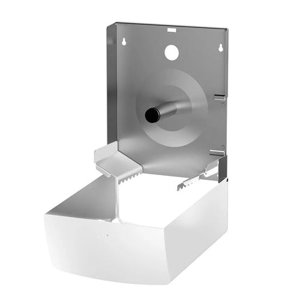 AIR-WOLF | Duplex Paper Roll Dispenser – wall-mounted - stainless steel - white - 3 rolls/1 jumbo