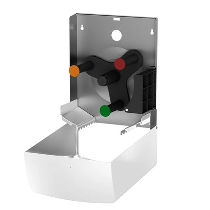 AIR-WOLF | Duplex Paper Roll Dispenser – wall-mounted - stainless steel - white - 3 rolls/1 jumbo