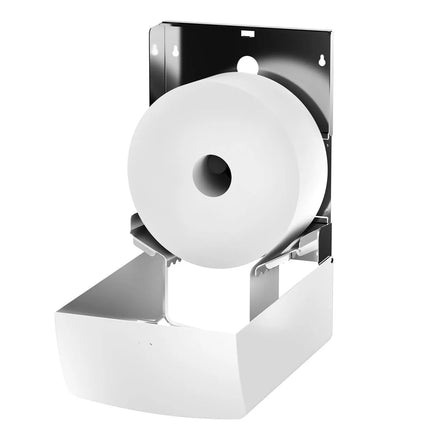 AIR-WOLF | Duplex Paper Roll Dispenser – wall-mounted - stainless steel - white - 3 rolls/1 jumbo