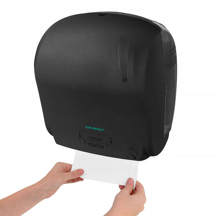 AIR-WOLF | Manual Autocut Paper Towel Roll Dispenser – Wall Mounted - 100% Recycled Plastic - Anthracite