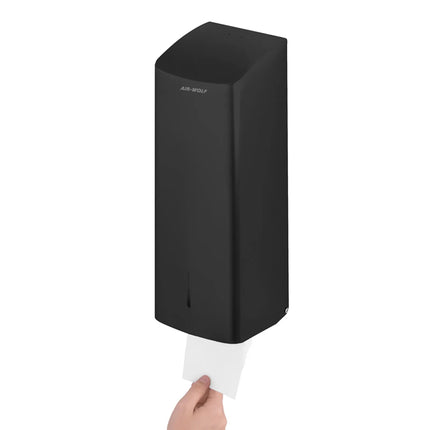 AIR-WOLF | Single-Sheet Toilet Tissue Dispenser – 750-sheet - wall-mount - stainless steel - matte black
