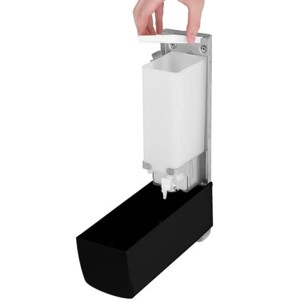 AIR-WOLF | Soap & Disinfectant Dispenser – Wall Mounted - Manual - 1.2 litre - Stainless - Black