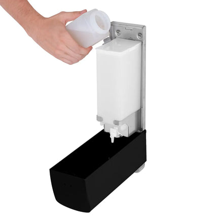 AIR-WOLF | Soap & Disinfectant Dispenser – Wall Mounted - Manual - 1.2 litre - Stainless - Black