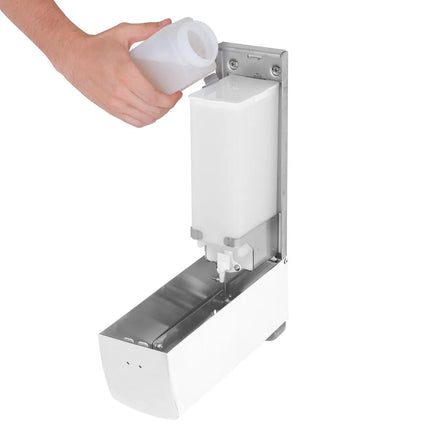 AIR-WOLF | Soap & Disinfectant Dispenser – Wall Mounted - Manual - 1.2 litre - Stainless - White