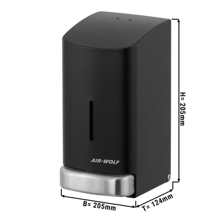 AIR-WOLF | Soap & Disinfectant Dispenser – Wall Mounted - Manual - 800 ml - Stainless - Black - H 208 mm