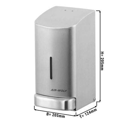 AIR-WOLF | Soap & Disinfectant Dispenser – Wall Mounted - Manual - 800 ml - Stainless - Stainless Steel - 102×124×208 mm
