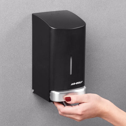 AIR-WOLF | Soap & Disinfectant Dispenser – Wall Mounted - Manual - 800 ml - Stainless - Black - H 208 mm