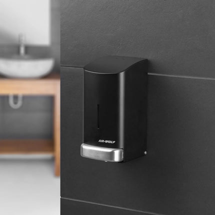 AIR-WOLF | Soap & Disinfectant Dispenser – Wall Mounted - Manual - 800 ml - Stainless - Black - H 208 mm