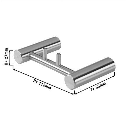 AIR-WOLF | Wall Mounted Coat Hook Rail – 2 Hooks - Stainless Steel - Hidden Fixings