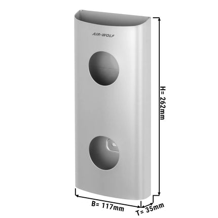 AIR-WOLF | Wall-Mounted Sanitary Bag Dispenser – Stainless Steel - 25 Bag Capacity