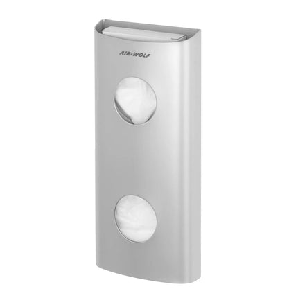 AIR-WOLF | Wall-Mounted Sanitary Bag Dispenser – Stainless Steel - 25 Bag Capacity