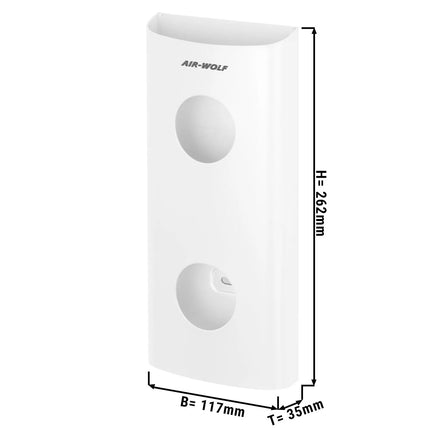 AIR-WOLF | Wall-Mounted Sanitary Bag Dispenser – White - Stainless Steel - 25 Bag Capacity