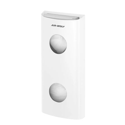 AIR-WOLF | Wall-Mounted Sanitary Bag Dispenser – White - Stainless Steel - 25 Bag Capacity