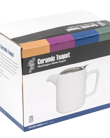 Ấm Trà Phong Cách Washington Service Ideas TPCW16WH 480 ml Kèm Nắp Giỏ Lọc Màu Trắng