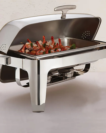 American Metalcraft ADAGIORT26 Full Size Chafer w/ Roll-top Lid & Chafing Fuel Heat
