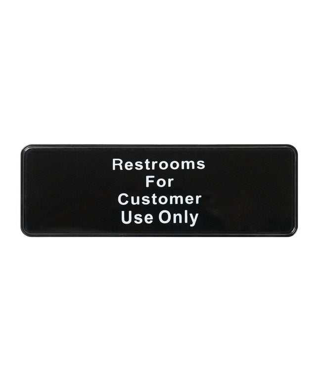 Bảng Hiệu Nhà Vệ Sinh Chỉ Dành Cho Khách Hàng Winco SGN-317 - 7.6 x 22.9 cm, Màu Đen