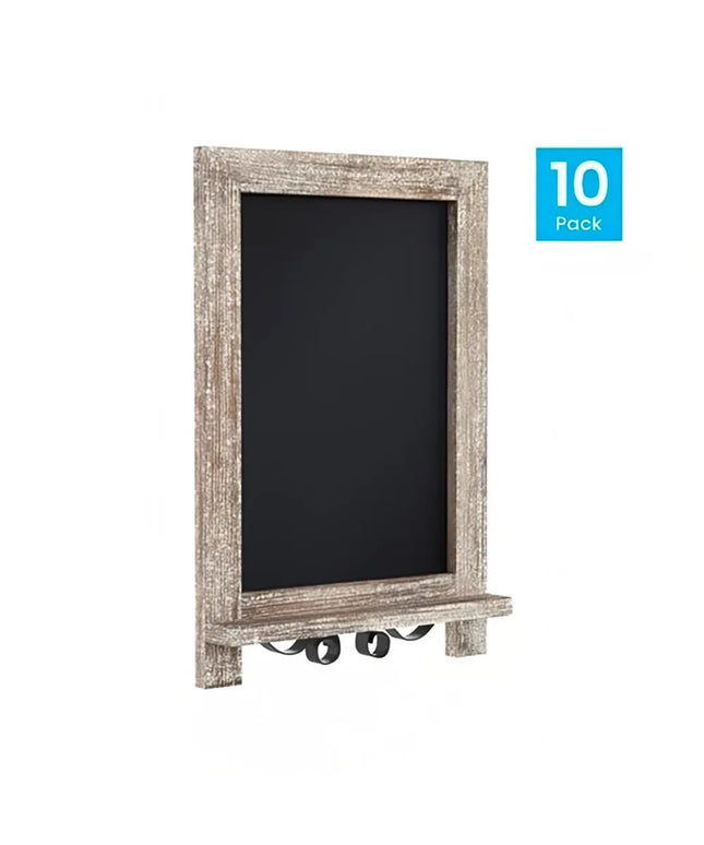 Bảng Hiệu Phấn Có Chân Flash Furniture 10-HFKHD-GDI-CRE8-322315-GG - Bộ 10 Cái, Rộng 24.1 cm x Cao 35.6 cm, Khung Gỗ Thông, Màu Nâu
