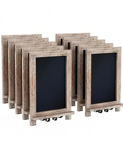 Bảng Hiệu Phấn Có Chân Flash Furniture 10-HFKHD-GDI-CRE8-322315-GG - Bộ 10 Cái, Rộng 24.1 cm x Cao 35.6 cm, Khung Gỗ Thông, Màu Nâu