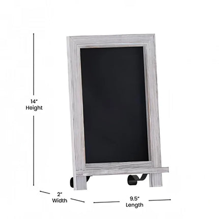 Bảng Hiệu Phấn Có Chân Flash Furniture 10-HFKHD-GDIS-CRE8-022315-GG - Bộ 10 Cái, Rộng 24.1 cm x Cao 35.6 cm, Khung Gỗ Thông, Màu Trắng
