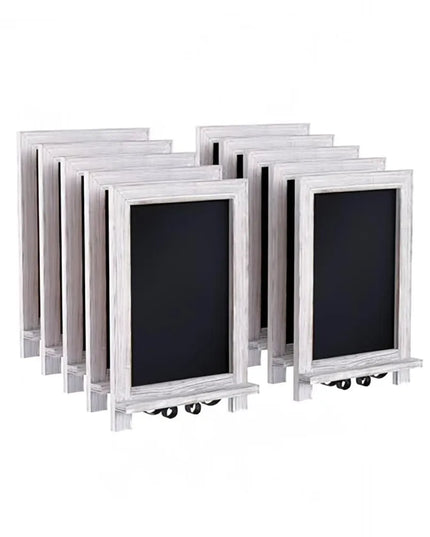 Bảng Hiệu Phấn Có Chân Flash Furniture 10-HFKHD-GDIS-CRE8-022315-GG - Bộ 10 Cái, Rộng 24.1 cm x Cao 35.6 cm, Khung Gỗ Thông, Màu Trắng