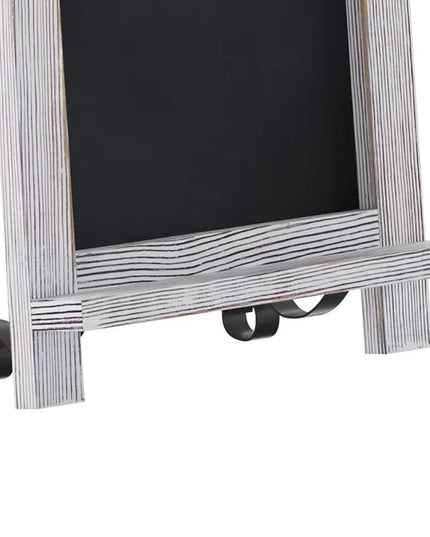 Bảng Hiệu Phấn Có Chân Flash Furniture 10-HFKHD-GDIS-CRE8-022315-GG - Bộ 10 Cái, Rộng 24.1 cm x Cao 35.6 cm, Khung Gỗ Thông, Màu Trắng