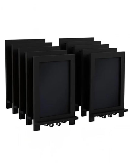 Bảng Hiệu Phấn Có Chân Flash Furniture 10-HFKHD-GDIS-CRE8-222315-GG - Bộ 10 Cái, Rộng 24.1 cm x Cao 35.6 cm, Khung Gỗ Thông, Màu Đen