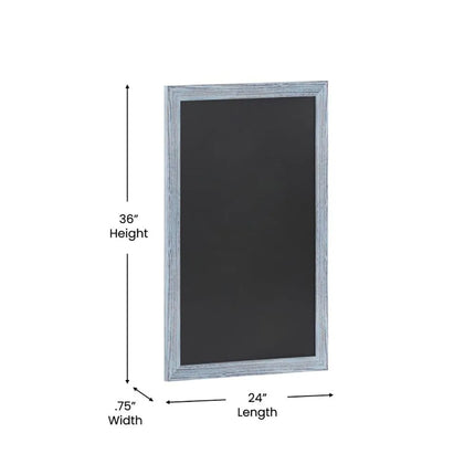 Bảng Hiệu Phấn Treo Tường Flash Furniture HGWA-1GD-CRE8-072315-GG - 61cm Rộng x 91.4cm Cao, Khung Gỗ Thông, Màu Xanh Mộc Mạc