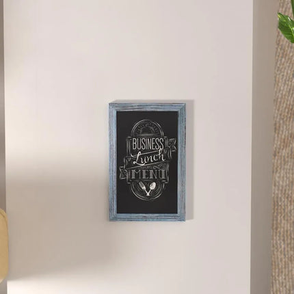 Bảng Hiệu Phấn Treo Tường Flash Furniture HGWA-GDIS-CRE8-562315-GG - Rộng 27.9cm x Cao 43.2cm, Khung Gỗ Thông, Xanh Mộc Mạc