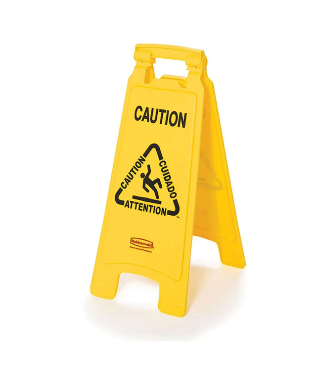 Bảng Hiệu Sàn 2 Mặt Rubbermaid FG611200YEL - "Caution" Đa Ngôn Ngữ, Vàng