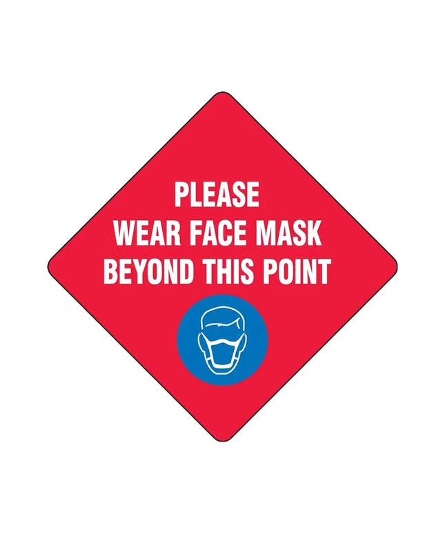Bảng Hiệu Sàn "Please Wear a Face Mask" Accuform Signs MFS434 30.5 cm - Vinyl Tự Dính Cán Màng, Đỏ
