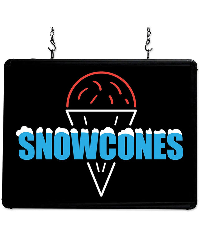 Bảng Hiệu Treo LED "Snow Cones" Winco 92003 Kèm Dây Xích 0.9 m - Khung Nhôm, 120v