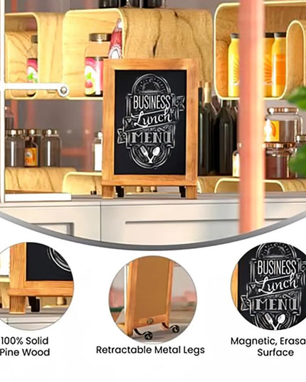 Bảng Phấn Có Chân Flash Furniture 10-HFKHD-GDIS-CRE8-122315-GG - Bộ 10 Cái, Rộng 24.1 cm x Cao 35.6 cm, Khung Gỗ Thông, Màu Nâu