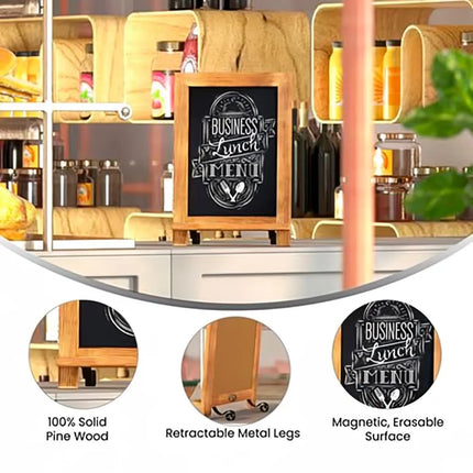Bảng Phấn Có Chân Flash Furniture 10-HFKHD-GDIS-CRE8-122315-GG - Bộ 10 Cái, Rộng 24.1 cm x Cao 35.6 cm, Khung Gỗ Thông, Màu Nâu
