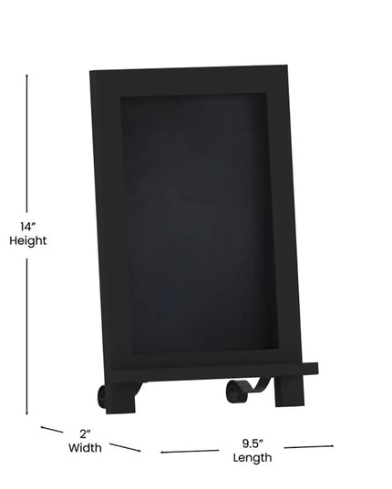 Bảng Phấn Có Chân Flash Furniture HFKHD-GDIS-CRE8-222315-GG - 24.1 cm Rộng x 35.6 cm Cao, Khung Gỗ Thông, Đen