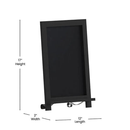 Bảng Phấn Có Chân Flash Furniture HFKHD-GDIS-CRE8-722315-GG - 30.5 cm Rộng x 43.2 cm Cao, Khung Gỗ Thông, Đen