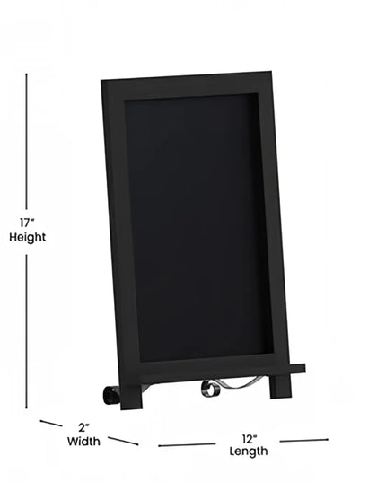 Bảng Phấn Flash Furniture 10-HFKHD-GDIS-CRE8-722315-GG Kèm Chân Đứng - Bộ 10 Cái, 30.5 x 43.2 cm, Khung Gỗ Thông, Màu Đen