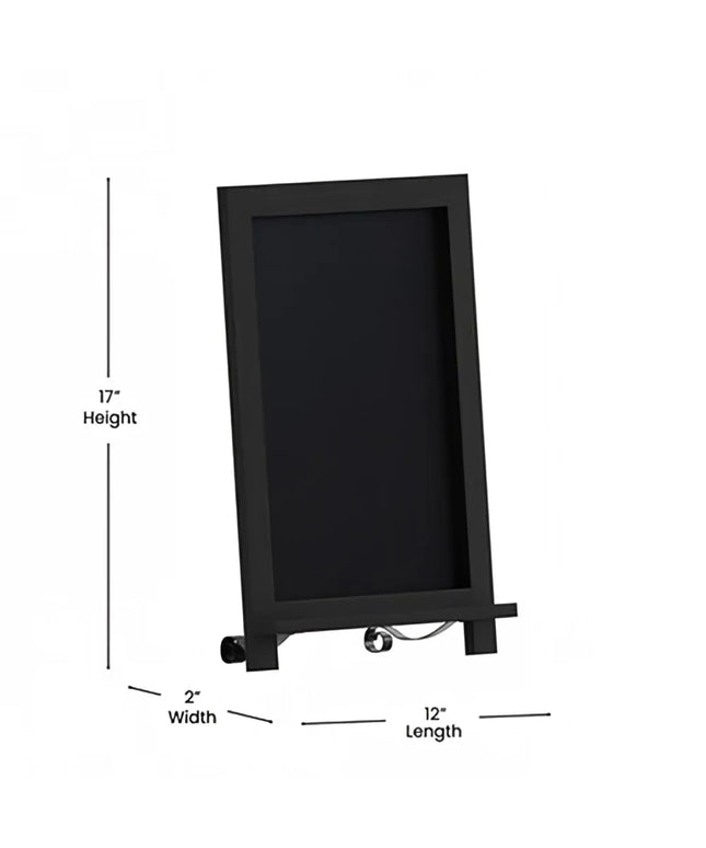 Bảng Phấn Flash Furniture 10-HFKHD-GDIS-CRE8-722315-GG Kèm Chân Đứng - Bộ 10 Cái, 30.5 x 43.2 cm, Khung Gỗ Thông, Màu Đen