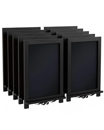 Bảng Phấn Flash Furniture 10-HFKHD-GDIS-CRE8-722315-GG Kèm Chân Đứng - Bộ 10 Cái, 30.5 x 43.2 cm, Khung Gỗ Thông, Màu Đen
