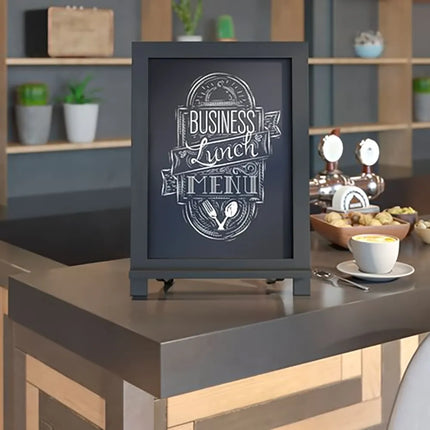 Bảng Phấn Flash Furniture 10-HFKHD-GDIS-CRE8-722315-GG Kèm Chân Đứng - Bộ 10 Cái, 30.5 x 43.2 cm, Khung Gỗ Thông, Màu Đen