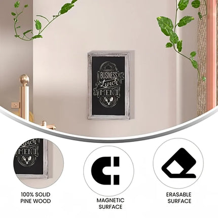 Bảng Phấn Treo Tường Flash Furniture 10-HGWA-GDIS-CRE8-662315-GG - Bộ 10 Cái, 27.9 x 43.2 cm, Khung Gỗ Thông, Màu Trắng