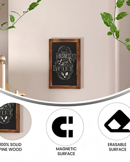 Bảng Phấn Treo Tường Flash Furniture 10-HGWA-GDIS-CRE8-762315-GG - Bộ 10 Cái, 27.9 x 43.2 cm, Khung Gỗ Thông, Màu Nâu