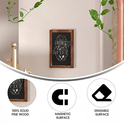 Bảng Phấn Treo Tường Flash Furniture 10-HGWA-GDIS-CRE8-762315-GG - Bộ 10 Cái, 27.9 x 43.2 cm, Khung Gỗ Thông, Màu Nâu