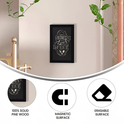 Bảng Phấn Treo Tường Flash Furniture 10-HGWA-GDIS-CRE8-862315-GG - Bộ 10 Cái, Rộng 27.9 cm x Cao 43.2 cm, Khung Gỗ Thông, Màu Đen