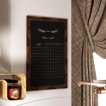 Bảng Phấn Treo Tường Flash Furniture HGWA-3GD-CRE8-791315-GG - Rộng 61 cm x Cao 91.4 cm, Khung Gỗ Thông, Màu Nâu