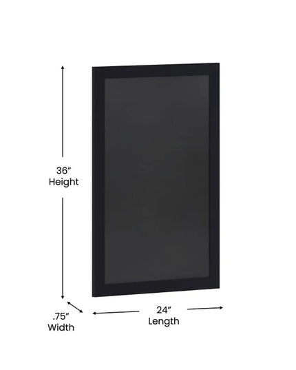 Bảng Phấn Treo Tường Flash Furniture HGWA-4GD-CRE8-172315-GG - Rộng 61 cm x Cao 91.4 cm, Khung Gỗ Thông, Màu Đen
