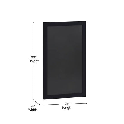 Bảng Phấn Treo Tường Flash Furniture HGWA-4GD-CRE8-172315-GG - Rộng 61 cm x Cao 91.4 cm, Khung Gỗ Thông, Màu Đen