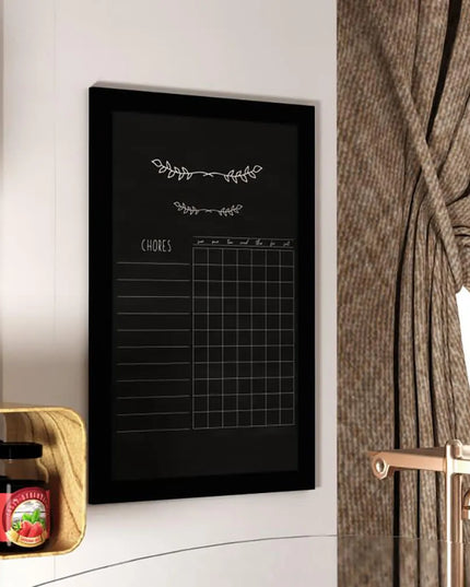 Bảng Phấn Treo Tường Flash Furniture HGWA-4GD-CRE8-172315-GG - Rộng 61 cm x Cao 91.4 cm, Khung Gỗ Thông, Màu Đen
