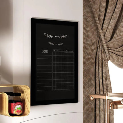Bảng Phấn Treo Tường Flash Furniture HGWA-4GD-CRE8-172315-GG - Rộng 61 cm x Cao 91.4 cm, Khung Gỗ Thông, Màu Đen