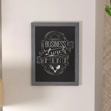 Bảng Phấn Treo Tường Flash Furniture HGWA-GDIS-CRE8-062315-GG Rộng 45.7 cm x Cao 61 cm Khung Gỗ Thông Màu Xám Mộc