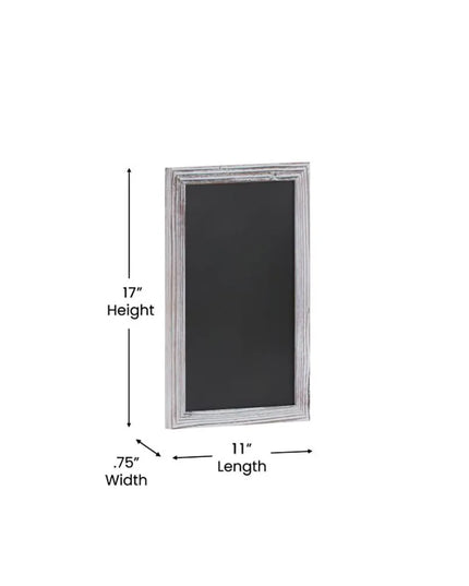 Bảng Phấn Treo Tường Flash Furniture HGWA-GDIS-CRE8-662315-GG - 27.9 cm Rộng x 43.2 cm Cao, Khung Gỗ Thông, Trắng